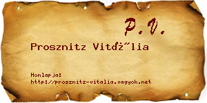 Prosznitz Vitália névjegykártya